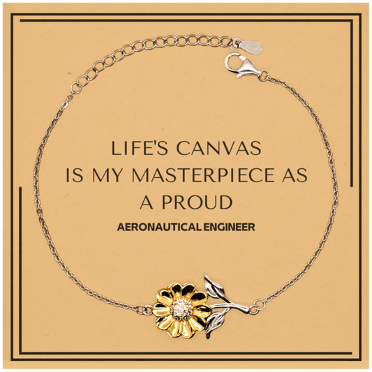 Aeronautical Engineer Sunflower Bracelet - Life's Canvas is My Masterpiece | Meaningful Gift