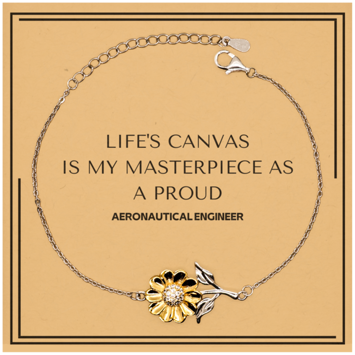 Proud Aeronautical Engineer Gifts, Life's canvas is my masterpiece, Epic Birthday Christmas Unique Sunflower Bracelet For Aeronautical Engineer, Coworkers, Men, Women, Friends