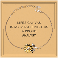 Load image into Gallery viewer, Analyst Sunflower Bracelet - Life&#39;s Canvas is My Masterpiece | Meaningful Gift
