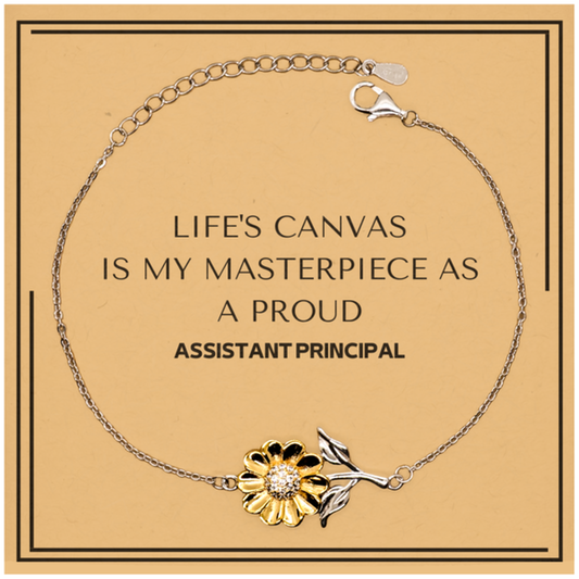 Assistant Principal Sunflower Bracelet - Life's Canvas is My Masterpiece | Meaningful Gift