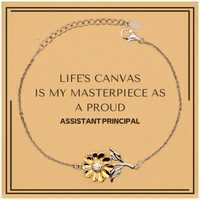 Load image into Gallery viewer, Assistant Principal Sunflower Bracelet - Life&#39;s Canvas is My Masterpiece | Meaningful Gift
