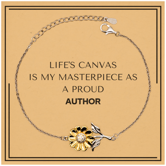 Author Sunflower Bracelet - Life's Canvas is My Masterpiece | Meaningful Gift