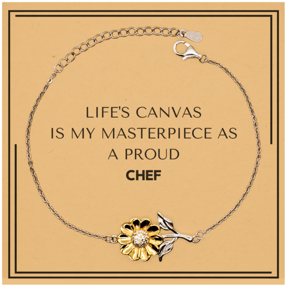 Chef Sunflower Bracelet - Life's Canvas is My Masterpiece | Perfect Gift