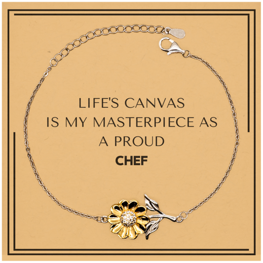 Chef Sunflower Bracelet - Life's Canvas is My Masterpiece | Perfect Gift