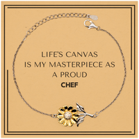 Load image into Gallery viewer, Chef Sunflower Bracelet - Life&#39;s Canvas is My Masterpiece | Perfect Gift
