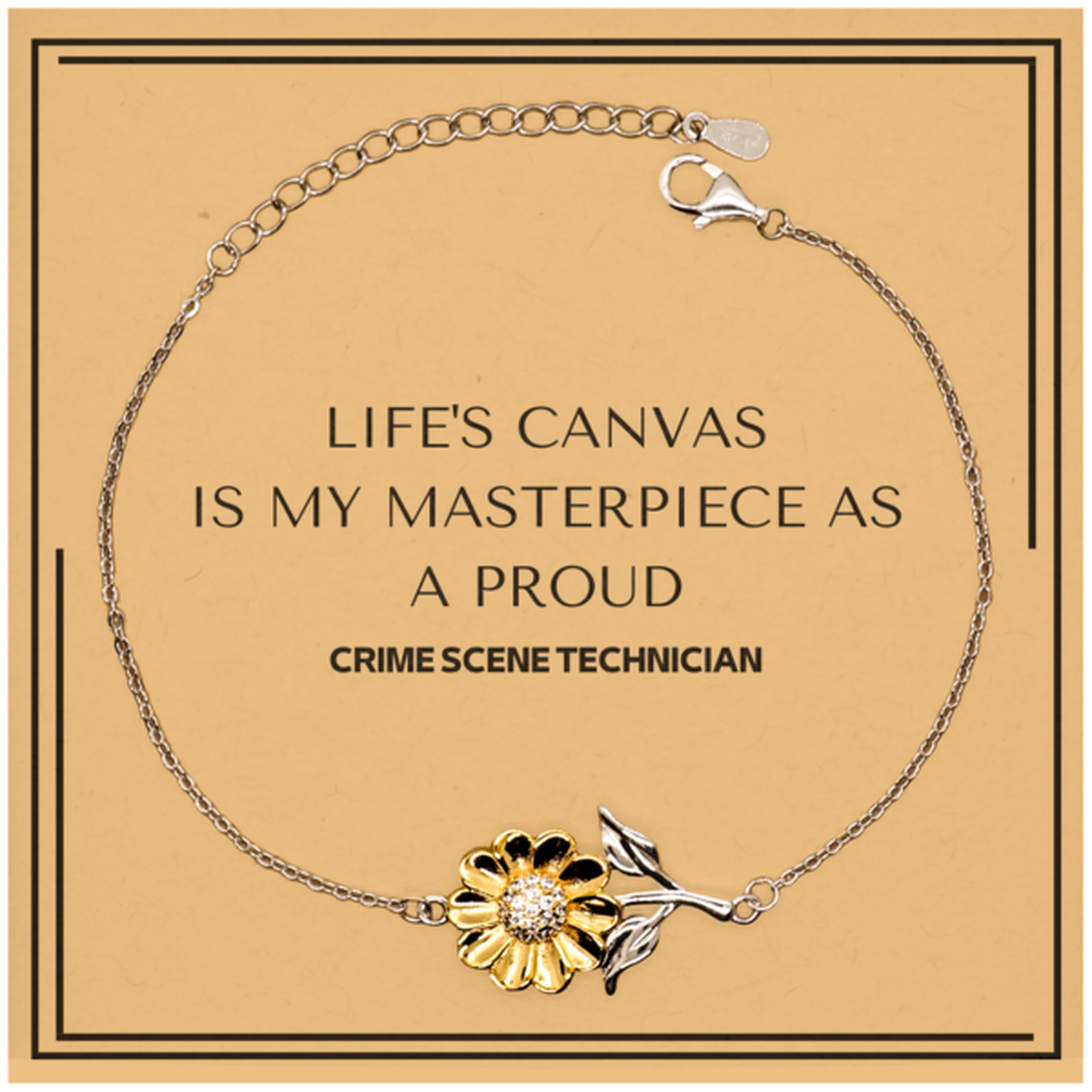 Proud Crime Scene Technician Gifts, Life's canvas is my masterpiece, Epic Birthday Christmas Unique Sunflower Bracelet For Crime Scene Technician, Coworkers, Men, Women, Friends