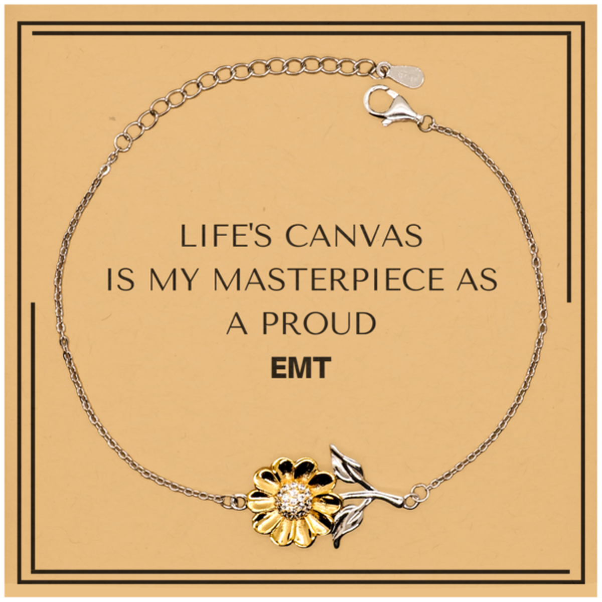 EMT Sunflower Bracelet - Life's Canvas is My Masterpiece | Meaningful Gift