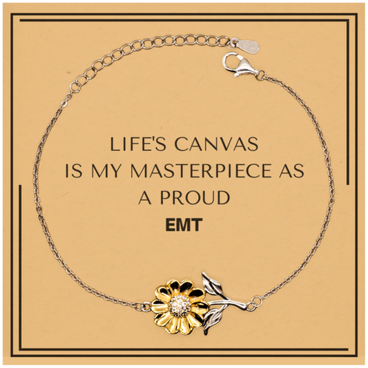 EMT Sunflower Bracelet - Life's Canvas is My Masterpiece | Meaningful Gift