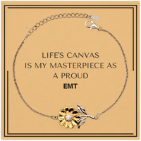 Load image into Gallery viewer, EMT Sunflower Bracelet - Life&#39;s Canvas is My Masterpiece | Meaningful Gift
