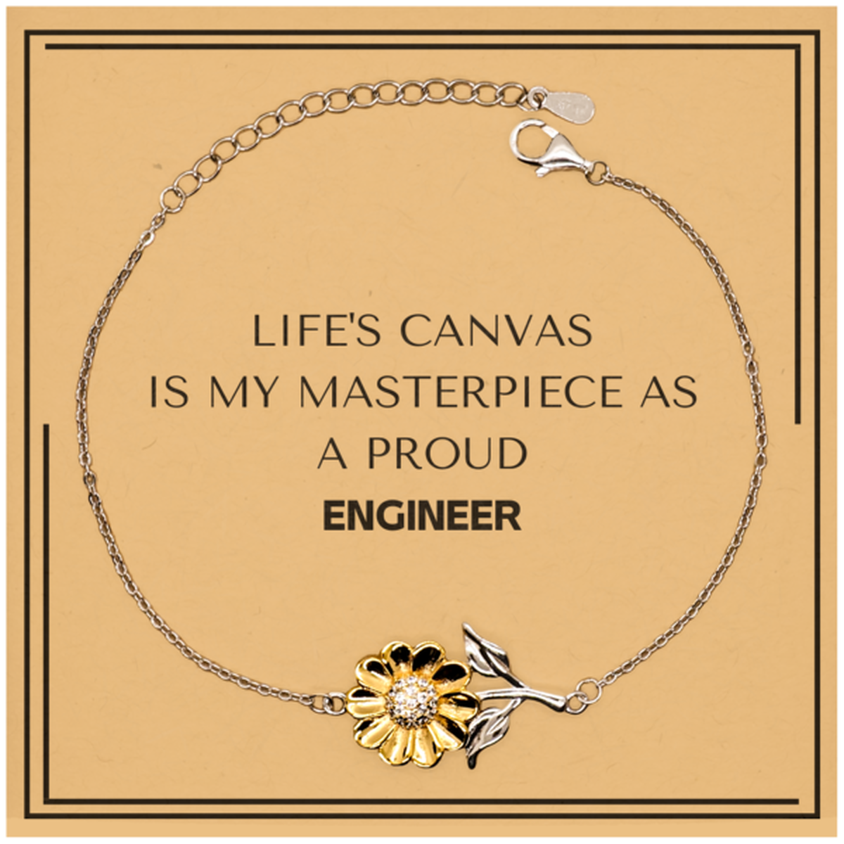 Engineer Sunflower Bracelet - Life's Canvas is My Masterpiece | Birthday Gift