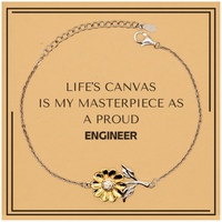 Load image into Gallery viewer, Engineer Sunflower Bracelet - Life&#39;s Canvas is My Masterpiece | Birthday Gift
