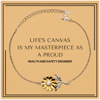 Load image into Gallery viewer, Health and Safety Engineer Sunflower Bracelet - Life&#39;s Canvas is My Masterpiece | Meaningful Gift
