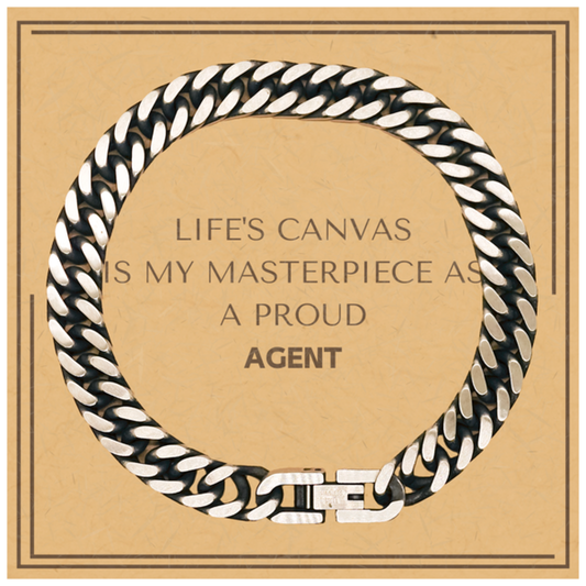 Agent Cuban Link Chain Bracelet - Life's Canvas is My Masterpiece | Inspirational Gift