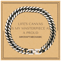 Load image into Gallery viewer, Aircraft Mechanic Cuban Link Bracelet - Life&#39;s Canvas is My Masterpiece | Unique Birthday Gift
