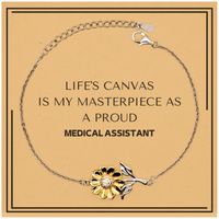 Load image into Gallery viewer, Medical Assistant Sunflower Bracelet - Life&#39;s Canvas is My Masterpiece | Thoughtful Gift
