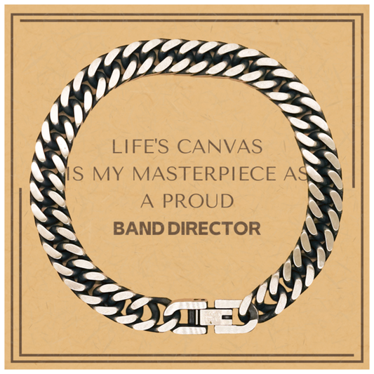 Band Director Cuban Link Chain Bracelet - Life's Canvas is My Masterpiece | Thoughtful Gift