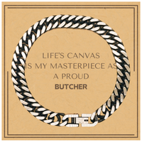 Load image into Gallery viewer, Butcher Cuban Link Chain Bracelet - Life&#39;s Canvas is My Masterpiece | Unique Birthday Gift
