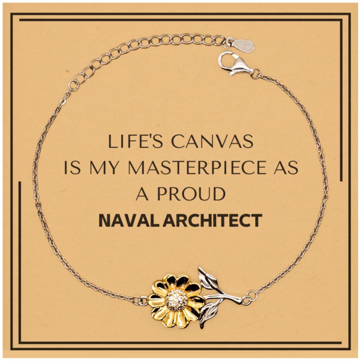 Naval Architect Sunflower Bracelet - Life's Canvas is My Masterpiece | Unique Gift for Naval Architects