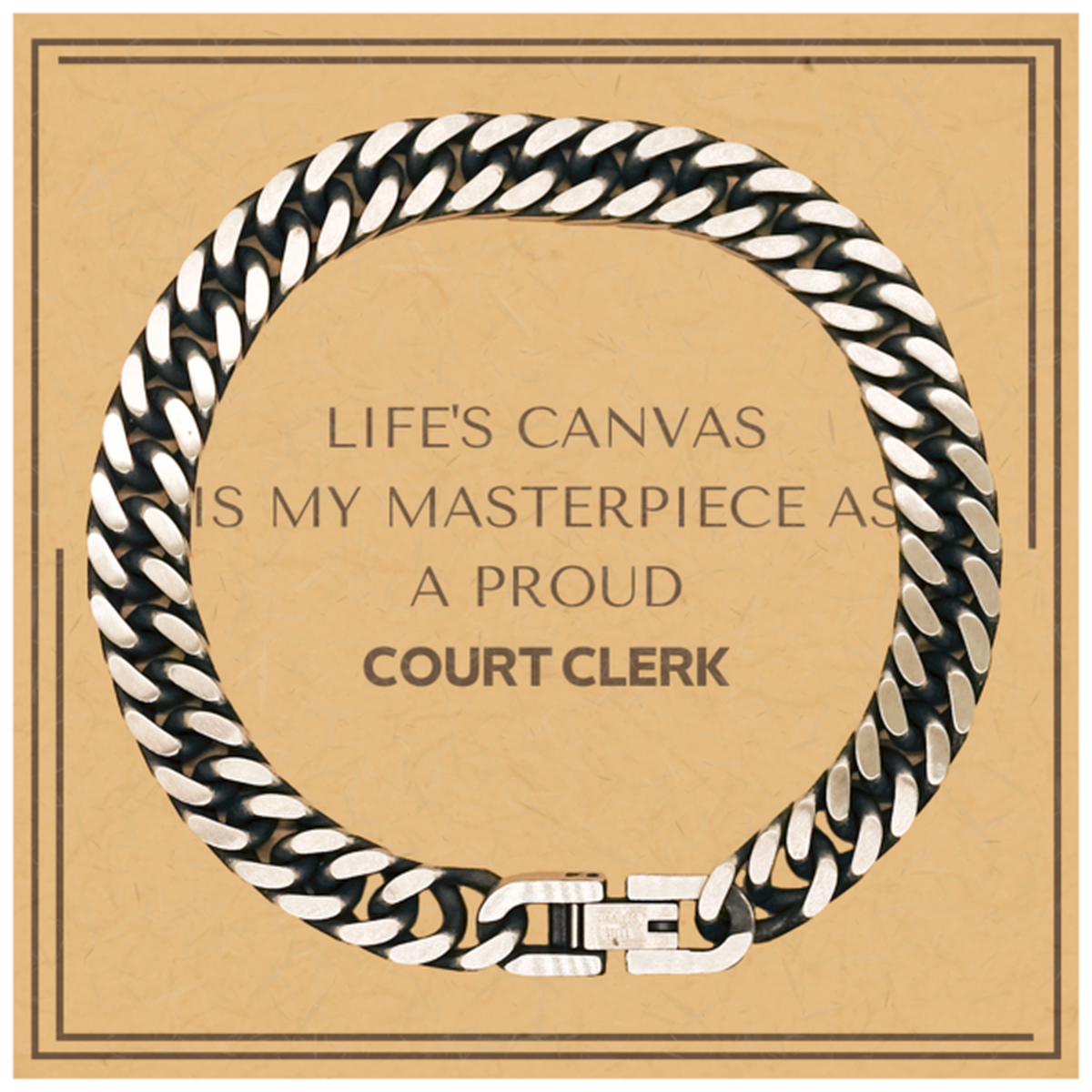 Court Clerk Cuban Link Bracelet - Life's Canvas is My Masterpiece | Unique Gift