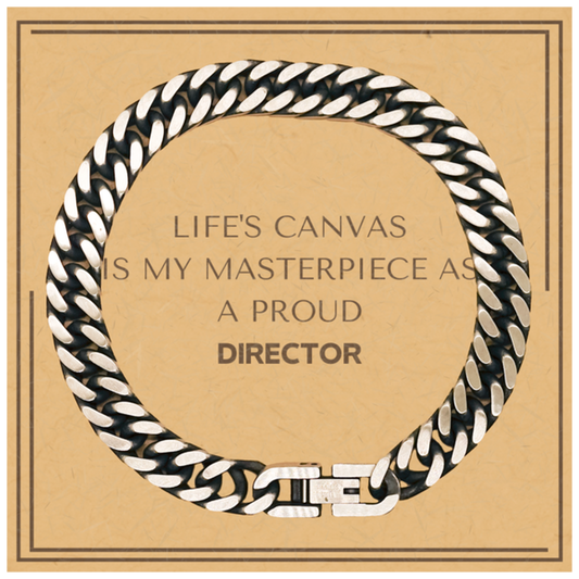 Director Cuban Link Chain Bracelet - Life's Canvas is My Masterpiece | Birthday & Christmas Gift