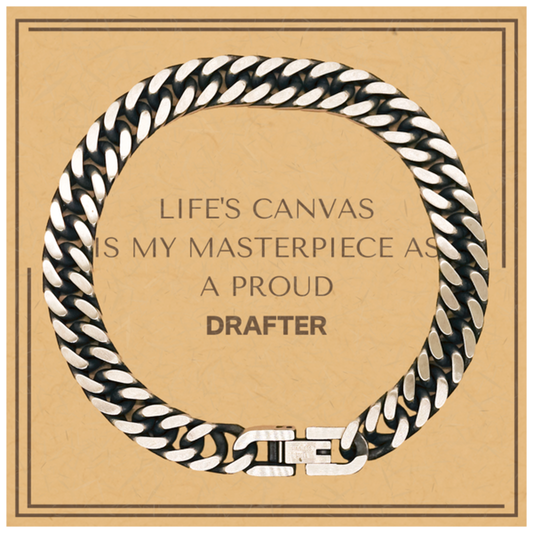 Drafter Cuban Link Chain Bracelet - Life's Canvas is My Masterpiece | Birthday Gift
