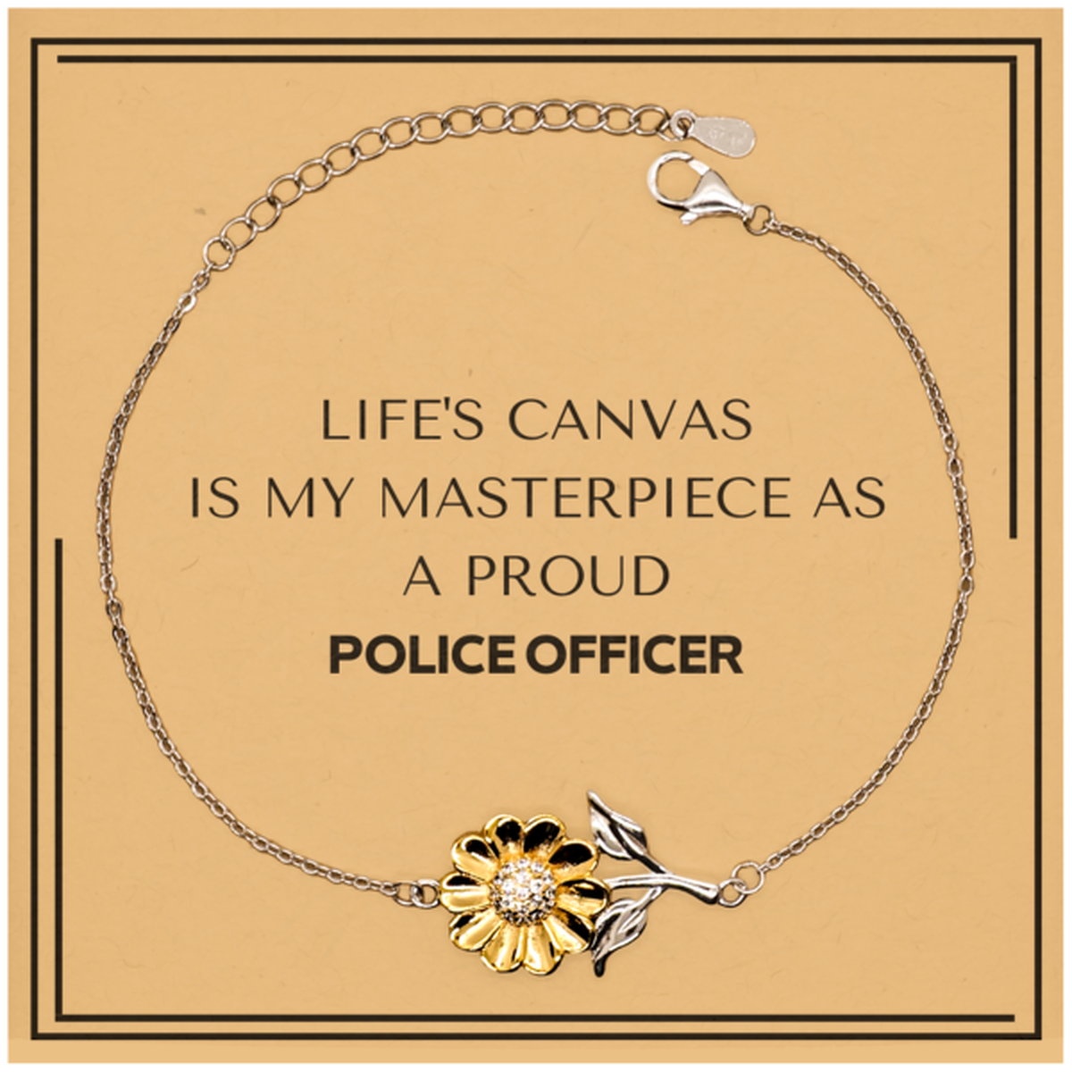 Police Officer Sunflower Bracelet - Life's Canvas is My Masterpiece | Meaningful Gift