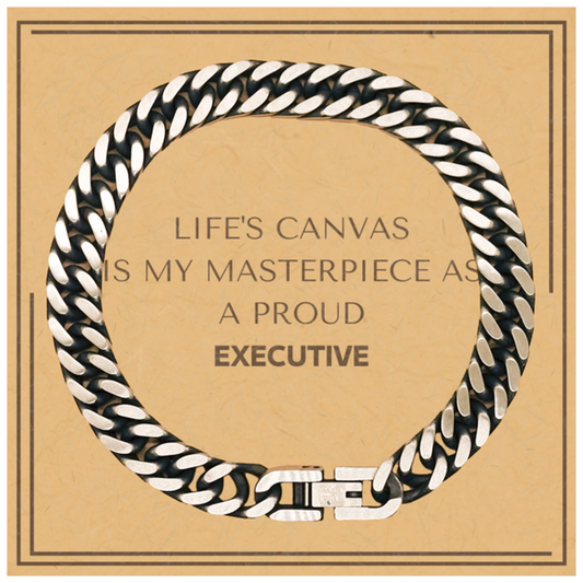 Executive Cuban Link Chain Bracelet - Life's Canvas is My Masterpiece | Unique Birthday Gift
