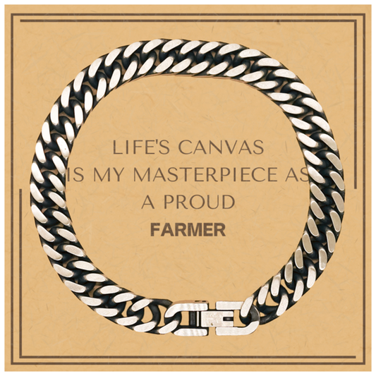 Farmer Cuban Link Bracelet - Life's Canvas Is My Masterpiece | Birthday and Christmas Gift