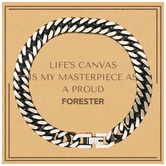 Forester Cuban Link Chain Bracelet - Life's Canvas is My Masterpiece | Unique Birthday Gift