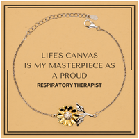 Load image into Gallery viewer, Respiratory Therapist Sunflower Bracelet - Life&#39;s Canvas is My Masterpiece | Meaningful Gift
