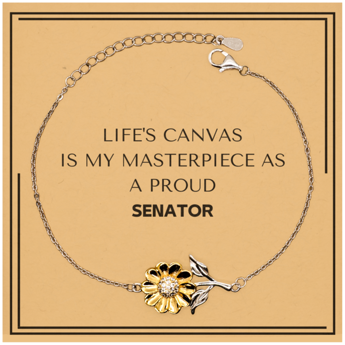 Senator Sunflower Bracelet - Life's Canvas is My Masterpiece | Meaningful Gift