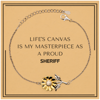 Load image into Gallery viewer, Sheriff Sunflower Bracelet - Life&#39;s Canvas is My Masterpiece | Meaningful Gift
