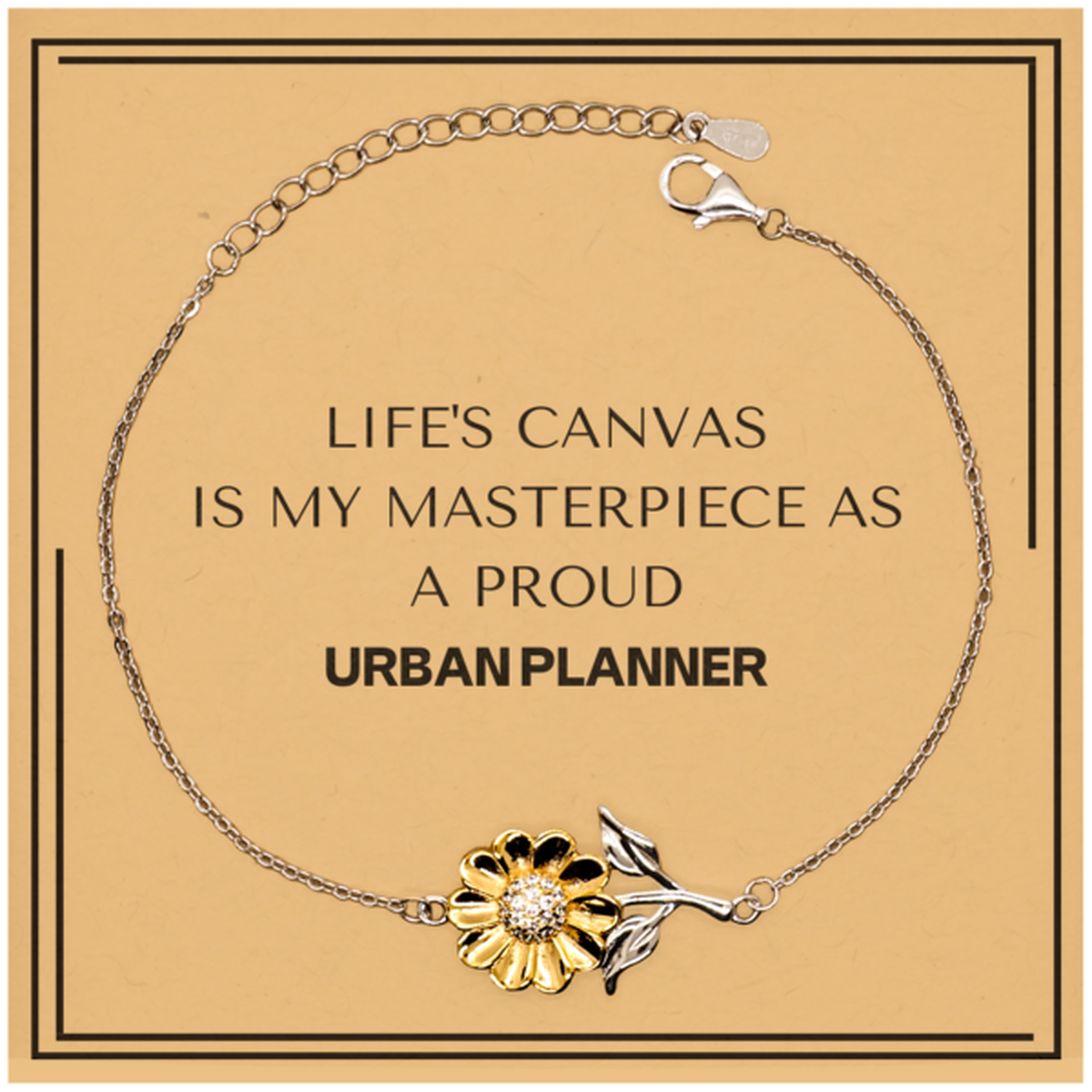 Proud Urban Planner Gifts, Life's canvas is my masterpiece, Epic Birthday Christmas Unique Sunflower Bracelet For Urban Planner, Coworkers, Men, Women, Friends