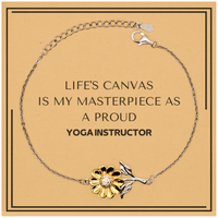 Load image into Gallery viewer, Yoga Instructor Sunflower Bracelet - Life&#39;s Canvas is My Masterpiece | Meaningful Gift
