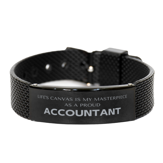 Accountant Black Shark Mesh Bracelet - Life's Canvas is My Masterpiece | Perfect Gift for Accountants