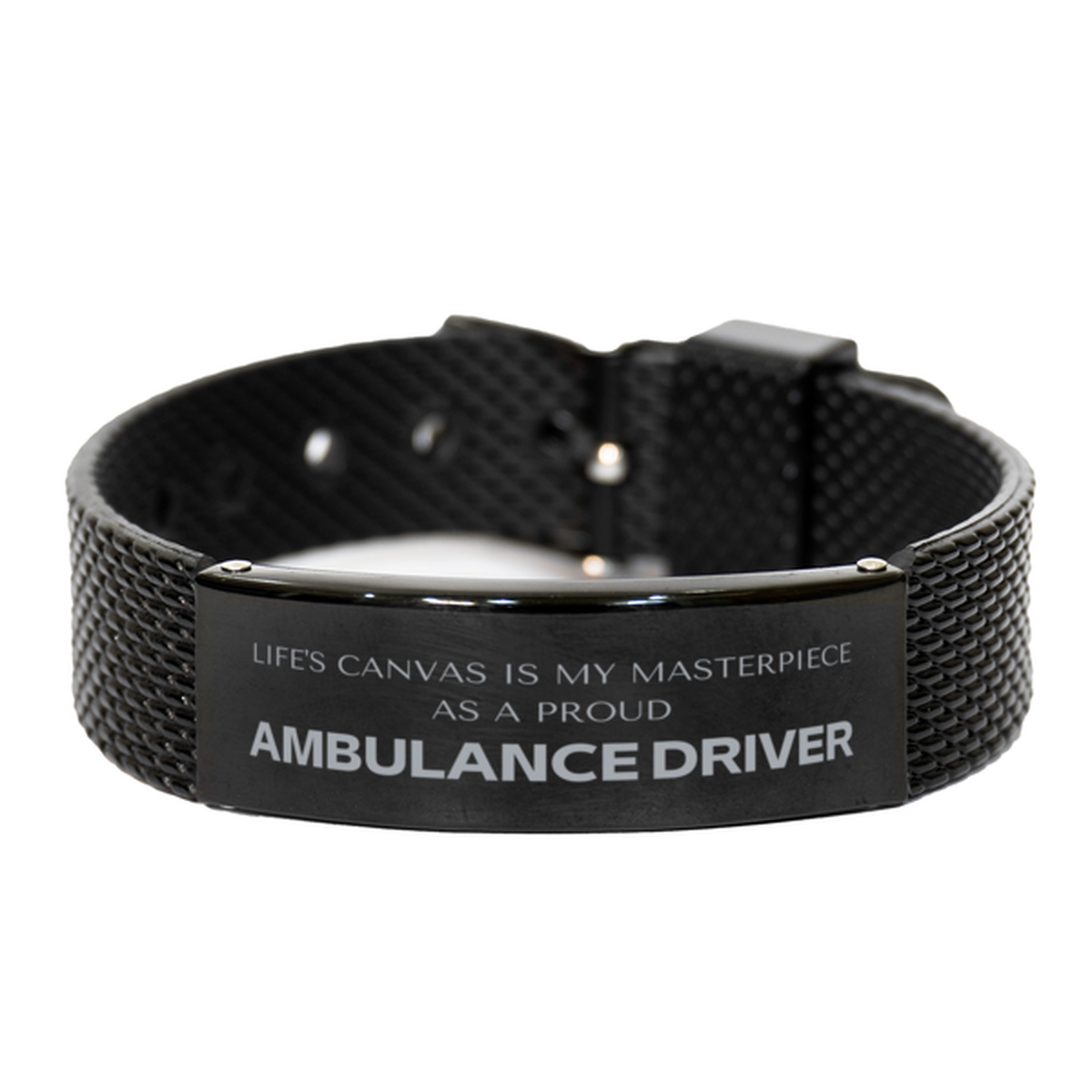 Ambulance Driver Black Shark Mesh Bracelet - Life's Canvas is My Masterpiece | Perfect Gift