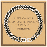 Load image into Gallery viewer, Principal Cuban Link Chain Bracelet - Life&#39;s Canvas is My Masterpiece | Appreciation Gift
