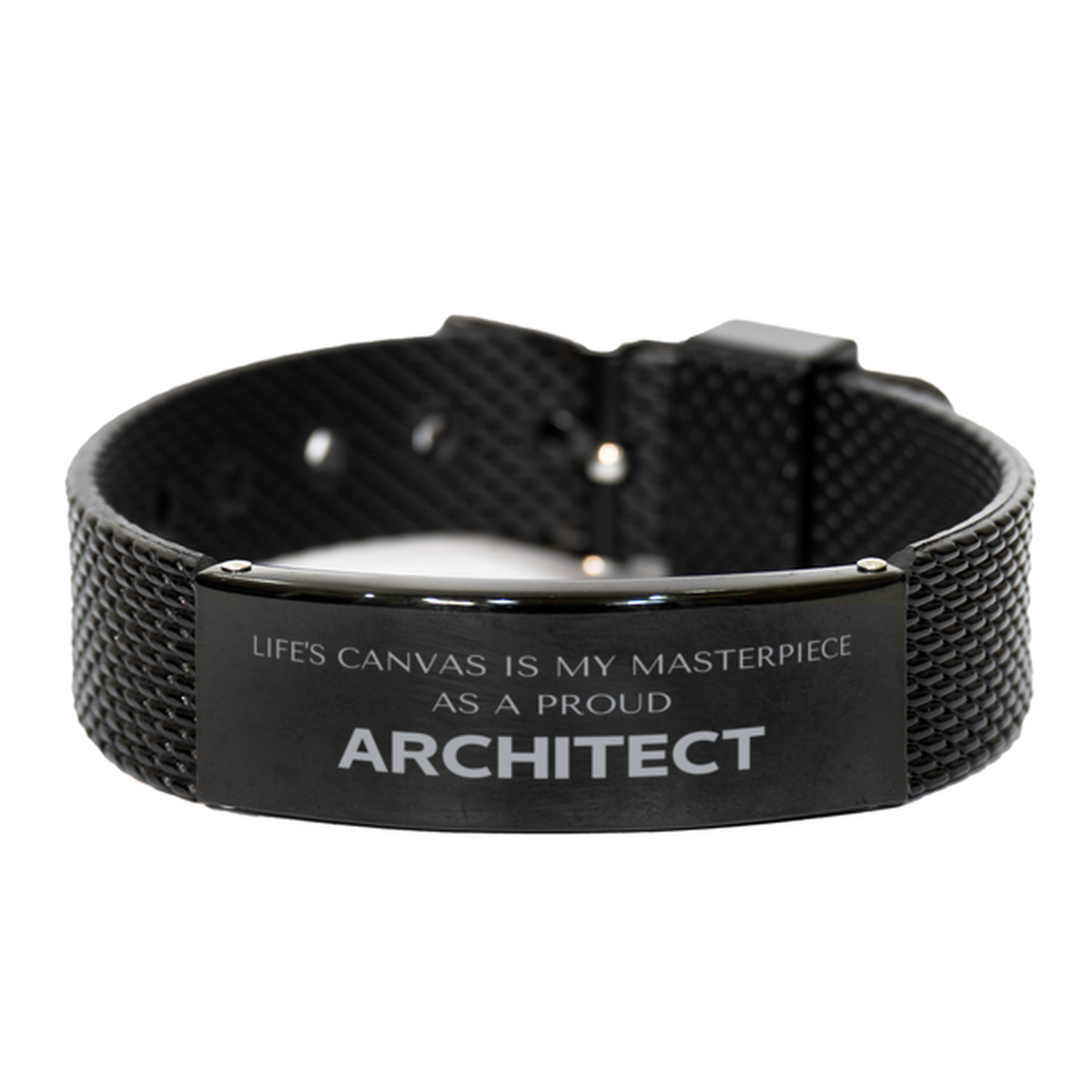 Architect Black Shark Mesh Bracelet - Life's Canvas is My Masterpiece | Unique Birthday Gift