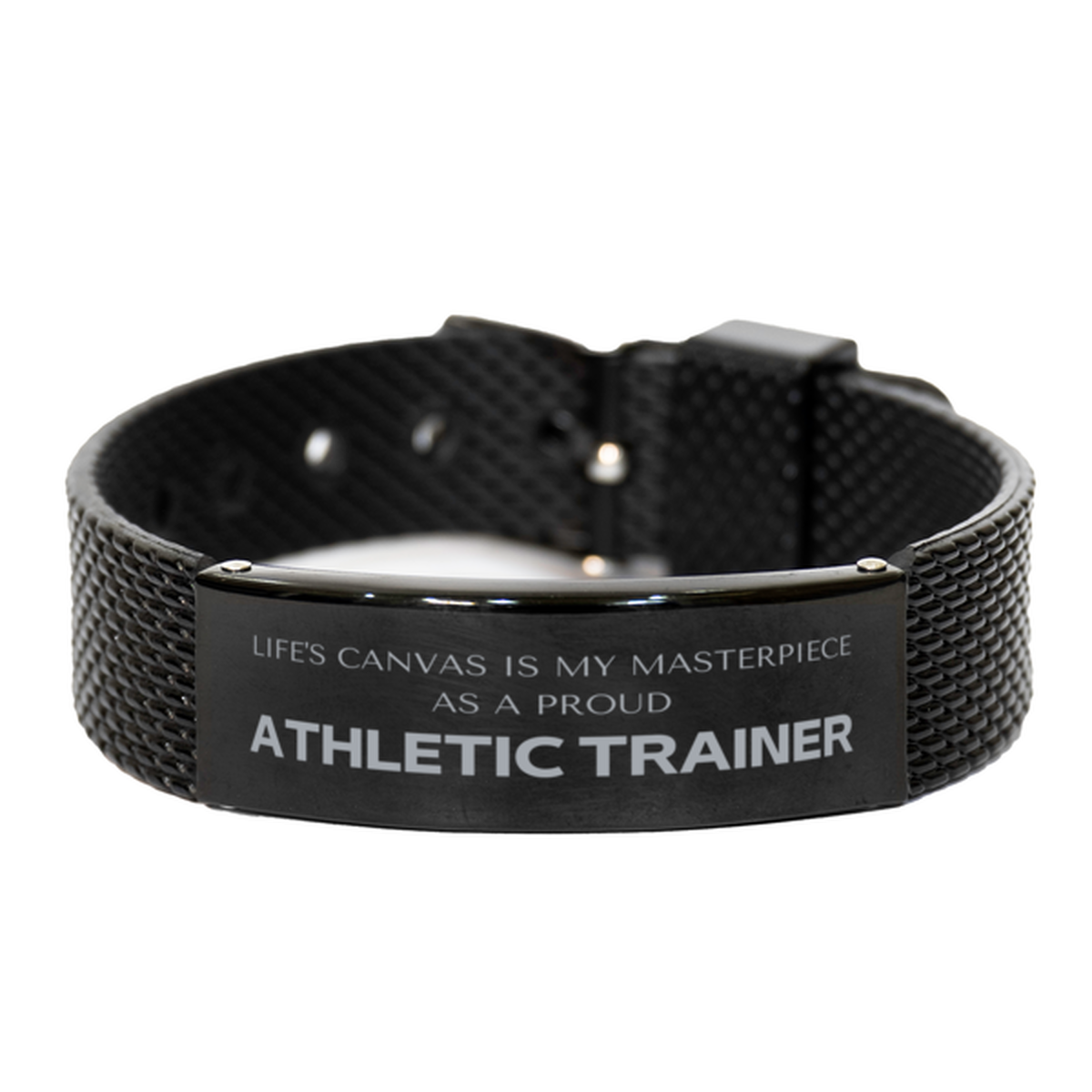Athletic Trainer Black Shark Mesh Bracelet - Life's Canvas is My Masterpiece | Meaningful Gift