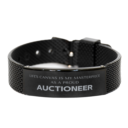 Auctioneer Black Shark Mesh Bracelet - Life's Canvas is My Masterpiece | Unique Gift