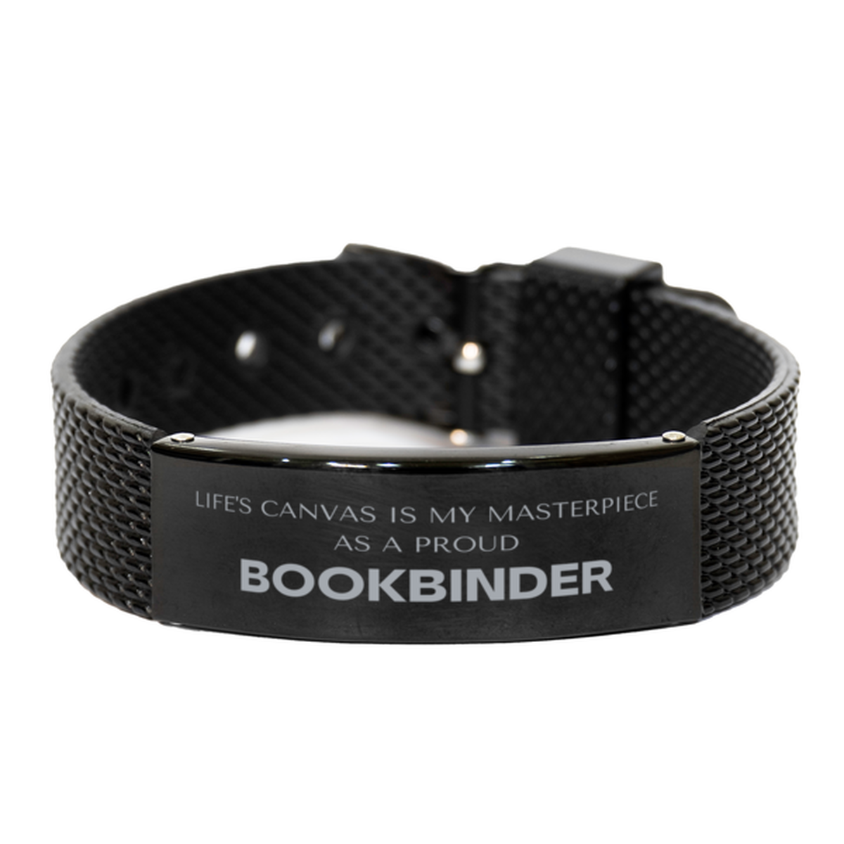 Bookbinder Black Shark Mesh Bracelet - Life's Canvas is My Masterpiece | Perfect Gift
