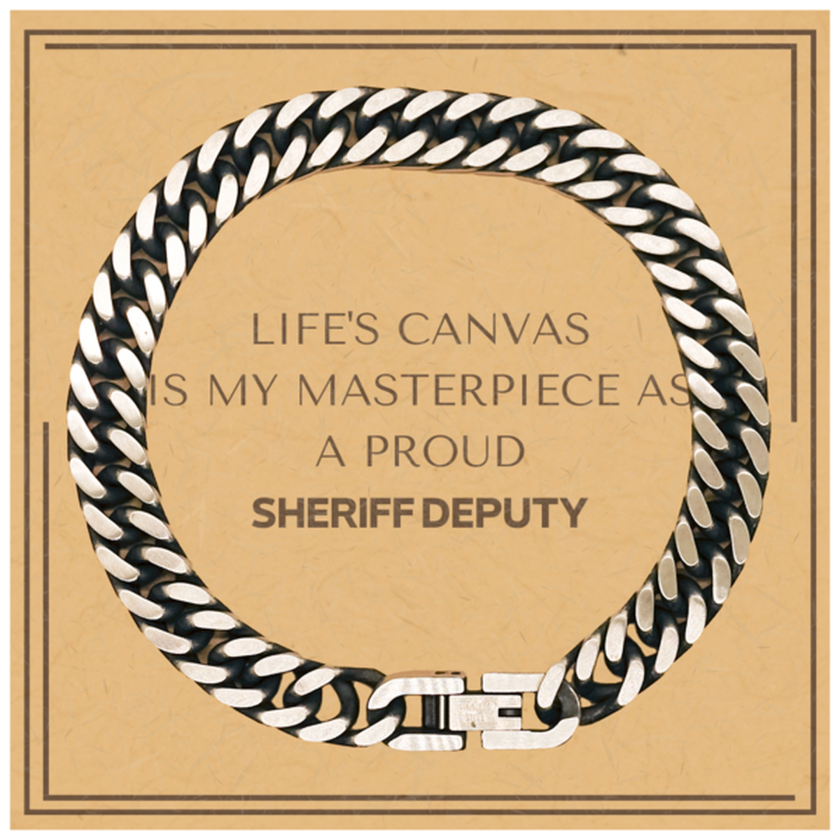 Sheriff Deputy Cuban Link Bracelet - Life's Canvas is My Masterpiece | Birthday Gift