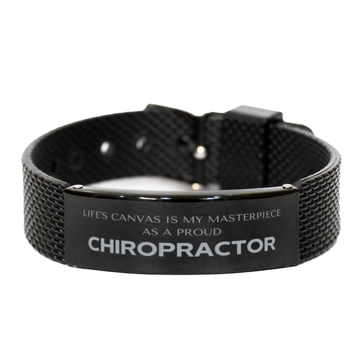 Chiropractor Black Shark Mesh Bracelet - Life's Canvas Is My Masterpiece | Perfect Gift