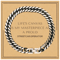 Load image into Gallery viewer, Streetcar Operator Cuban Link Bracelet - Life&#39;s Canvas is My Masterpiece | Unique Gift for Operators
