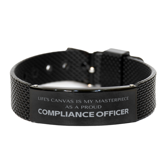 Compliance Officer Black Shark Mesh Bracelet - Life's Canvas is My Masterpiece | Unique Gift