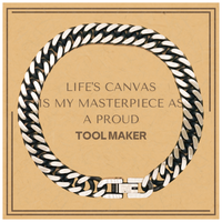 Load image into Gallery viewer, Tool Maker Cuban Link Bracelet - Life&#39;s Canvas is My Masterpiece | Unique Birthday Gift
