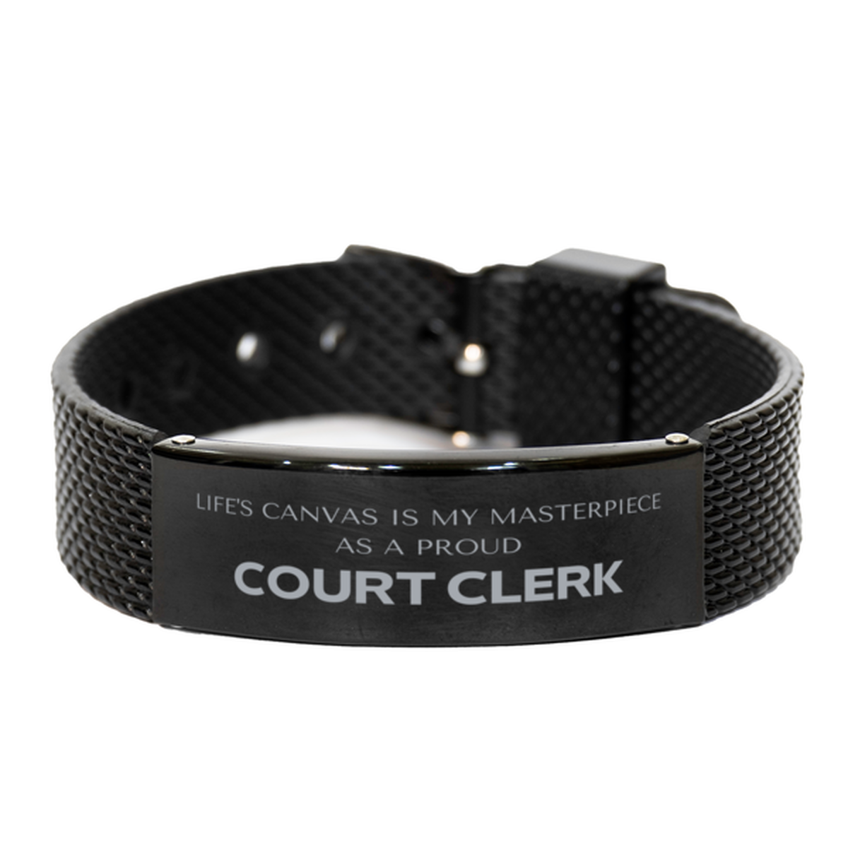 Court Clerk Black Shark Mesh Bracelet - Life's Canvas is My Masterpiece | Perfect Gift