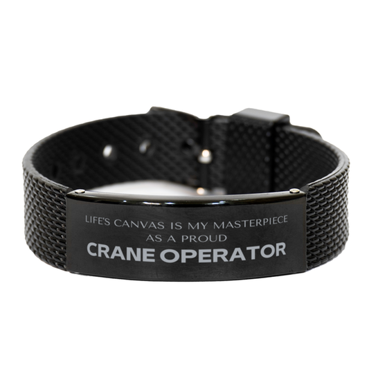 Crane Operator Black Shark Mesh Bracelet - Life's Canvas is My Masterpiece | Unique Birthday Gift