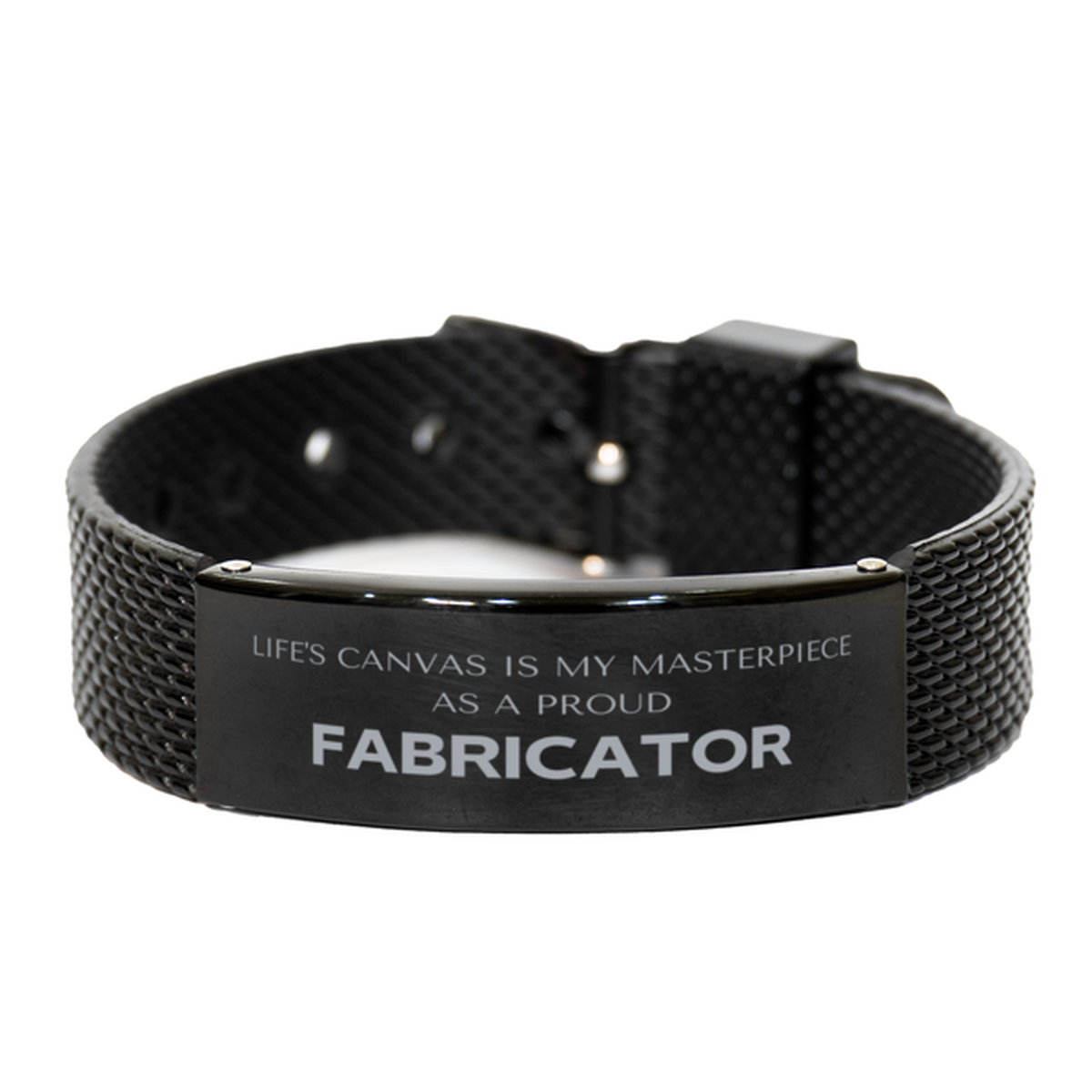 Fabricator Black Shark Mesh Bracelet - Life's Canvas is My Masterpiece | Unique Gift for Any Occasion