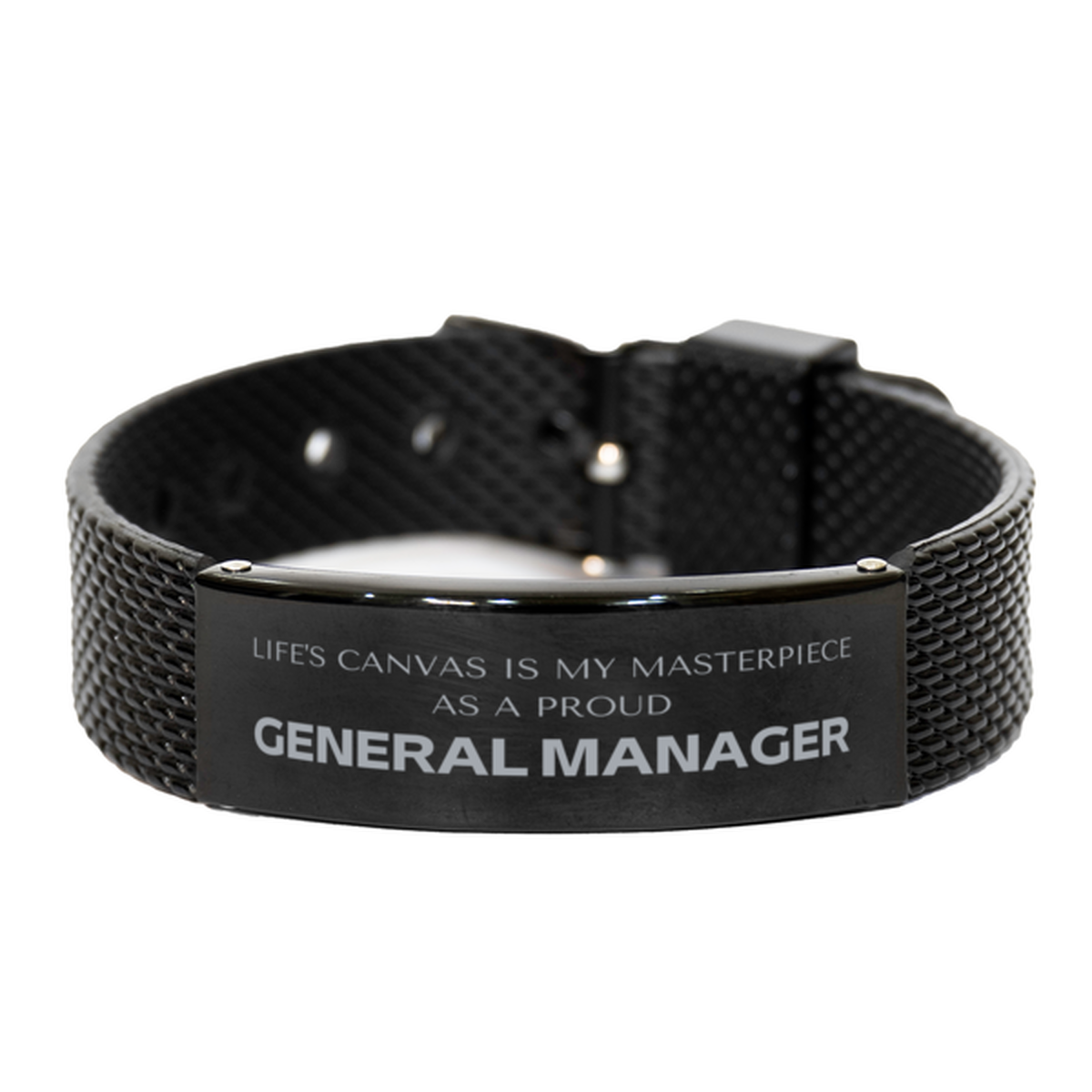 General Manager Black Shark Mesh Bracelet - Life's Canvas is My Masterpiece | Inspirational Gift